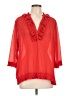 BFA Classics 100% Polyester Red 3/4 Sleeve Blouse Size L - photo 1