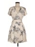 Lush 100% Polyester Print Tan Casual Dress Size M - photo 1
