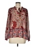 Unbranded 100% Polyester Paisley Burgundy Long Sleeve Blouse Size M (estimated) - photo 1