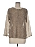 Apostrophe 100% Polyester Brown Long Sleeve Blouse Size M - photo 1
