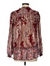 Unbranded 100% Polyester Paisley Burgundy Long Sleeve Blouse Size M (estimated) - photo 2