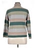 St. John's Bay 100% Cotton Stripes Tan Turtleneck Sweater Size XL - photo 2