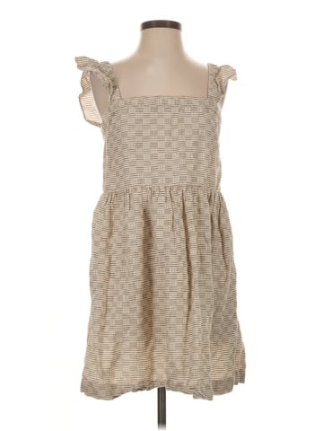 Madewell Flutter-Sleeve Square-Neck Mini Dress in Striped Jacquard (view 1)