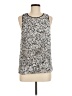 Lafayette 148 New York 100% Polyester Silver Sleeveless Blouse Size M - photo 1