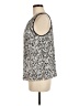 Lafayette 148 New York 100% Polyester Silver Sleeveless Blouse Size M - photo 5