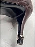 Chanel 100% Leather Argyle Burgundy Heels Size EU 35 - photo 3