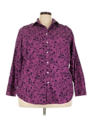 Lands' End 3/4 Sleeve Button-Down Shirt (view 1)