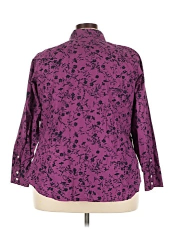 Lands' End 3/4 Sleeve Button-Down Shirt (view 2)