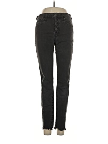 Madewell 9" Mid-Rise Skinny Jeans in Berkeley Black: Button-Through Edition (view 1)
