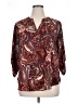 Maurices 100% Polyester Paisley Burgundy 3/4 Sleeve Blouse Size XL - photo 1