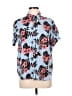 Eighty Eight 100% Viscose Floral Blue Short Sleeve Button-Down Shirt Size M - photo 1