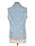 Basic Editions Blue Sleeveless Button-Down Shirt Size L - photo 2