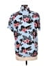 Eighty Eight 100% Viscose Floral Blue Short Sleeve Button-Down Shirt Size M - photo 2