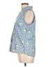 Basic Editions Blue Sleeveless Button-Down Shirt Size L - photo 5