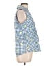 Basic Editions Blue Sleeveless Button-Down Shirt Size L - photo 4