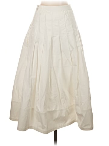 Madewell Pleated Midi Skirt in Cotton Poplin (view 2)