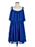 NY Collection 100% Polyester Solid Blue Casual Dress Size M - photo 1