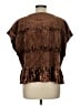 Umgee Brown Short Sleeve Blouse Size L - photo 2