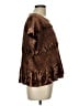 Umgee Brown Short Sleeve Blouse Size L - photo 4