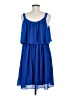 NY Collection 100% Polyester Solid Blue Casual Dress Size M - photo 2