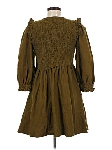 Madewell Flannel Lucie V-Neck Smocked Mini Dress (view 2)