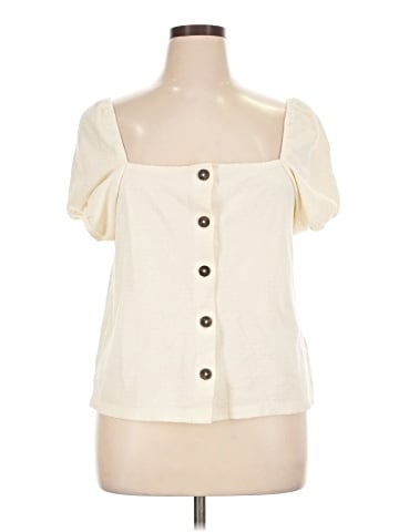Madewell Jacquard Square-Neck Puff-Sleeve Top (view 1)