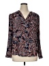 Jones New York 100% Polyester Paisley Blue Long Sleeve Blouse Size XL - photo 1