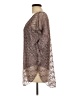 Lavish Brown Short Sleeve Blouse Size L - photo 5