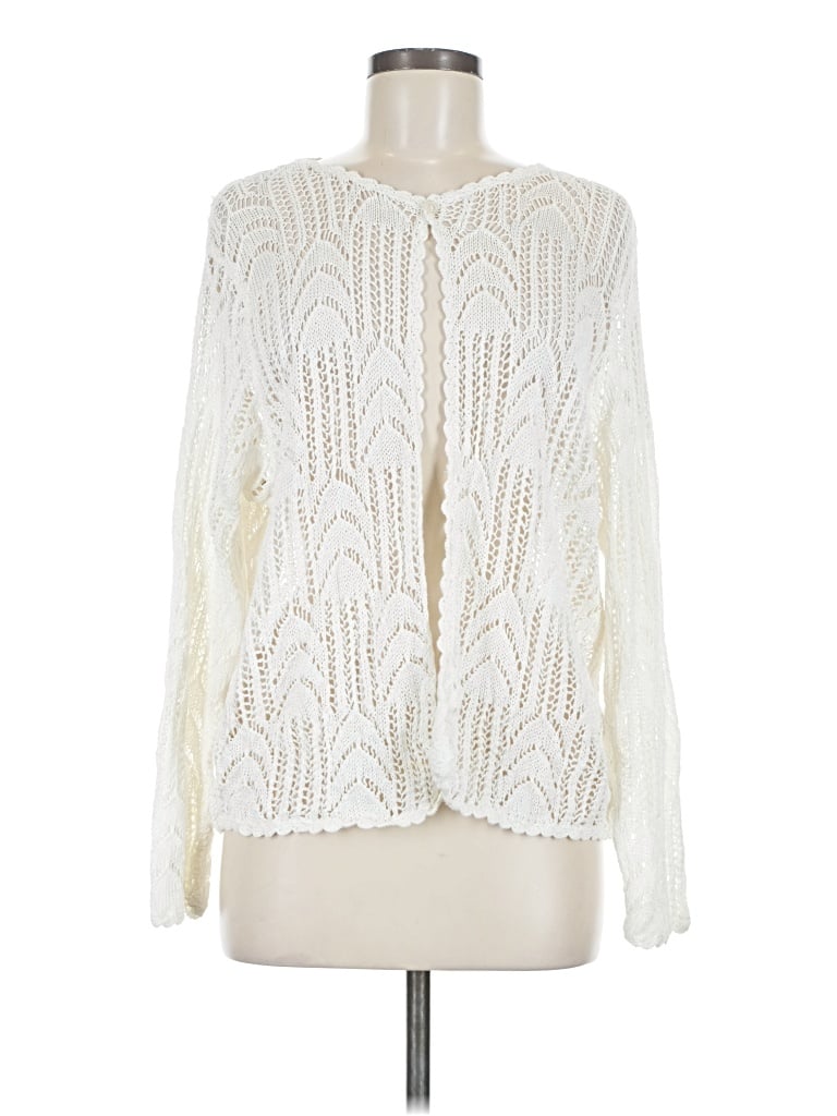 Pre-owned Coldwater Creek Cardigan Sweater In Ivory