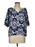 Ellison Blue Short Sleeve Blouse Size L - photo 1