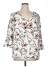 Avenue 100% Polyester Floral White 3/4 Sleeve Blouse Size 14 Plus - photo 1