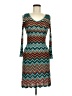Cato Chevron-herringbone Teal Casual Dress Size M - photo 1