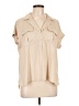 Rose + Olive 100% Polyester Tan Short Sleeve Blouse Size L - photo 1
