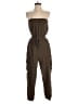 Le Lis Solid Brown Jumpsuit Size S - photo 1