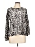 Nicole Miller New York Animal Print Silver Pullover Sweater Size L - photo 1