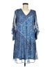 Calvin Klein 100% Polyester Paisley Blue Cocktail Dress Size 8 - photo 1