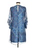Calvin Klein 100% Polyester Paisley Blue Cocktail Dress Size 8 - photo 2