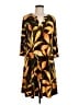 Chico's Print Yellow Casual Dress Size Med (1) - photo 1