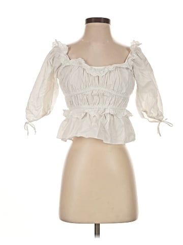 Aqua 3/4 Sleeve Blouse (view 1)