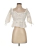 Aqua 100% Cotton Ivory 3/4 Sleeve Blouse Size XS - photo 1