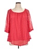 Jennie & Marlis 100% Polyester Red 3/4 Sleeve Blouse Size 1X - photo 1