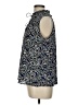 Ann Taylor LOFT 100% Polyester Paisley Blue Sleeveless Blouse Size L - photo 5