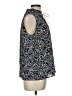 Ann Taylor LOFT 100% Polyester Paisley Blue Sleeveless Blouse Size L - photo 4