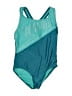 Speedo Graphic Teal One Piece Swimsuit Size 8 - photo 1