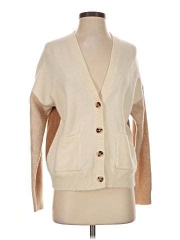 Madewell Short Kent Ex-Boyfriend Cardigan Sweater in Colorblock (view 1)