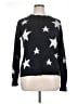 Hem & Thread 100% Acrylic Stars Black Pullover Sweater Size L (estimated) - photo 1