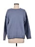 Pink Rose Solid Blue Pullover Sweater Size M - photo 1