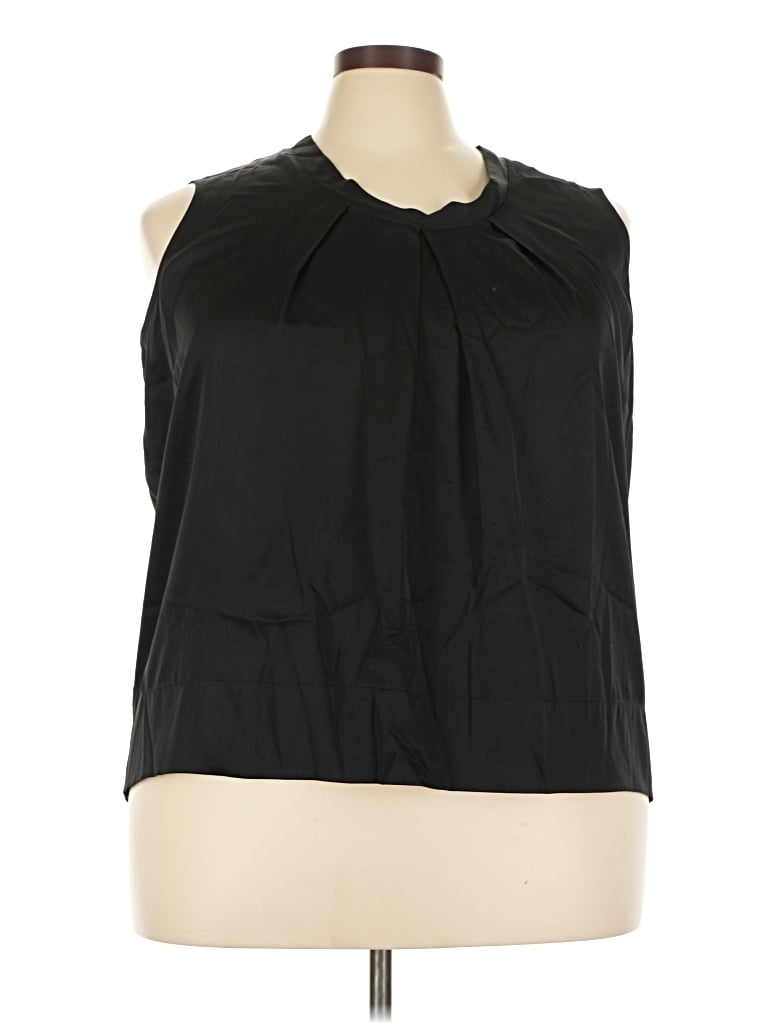 Pre-owned Talbots Sleeveless Silk Top Black Halter Neckline Tops