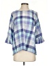 Bobeau 100% Cotton Blue 3/4 Sleeve Blouse Size S - photo 1