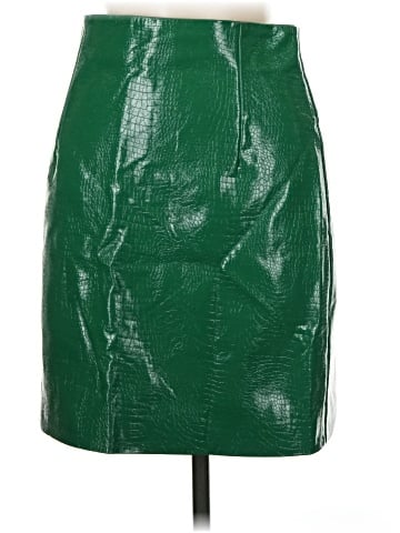 Porridge Faux Leather Skirt (view 1)